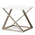 thumbnail image 1 of Bowery Hill Contemporary Square Faux Marble Mixed Media End Table in White, 1 of 4