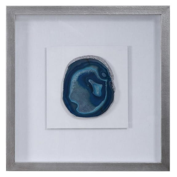 Bowery Hill Contemporary Stone Shadow Box in Blue Agate