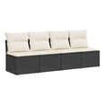 thumbnail image 1 of Bowery Hill Contemporary Synthetic Poly Rattan Garden Sofa in Black And Cream, 1 of 18