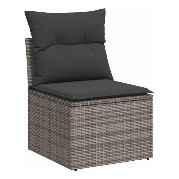 Bowery Hill Contemporary Synthetic Poly Rattan Garden Sofa in Gray And Dark Gray