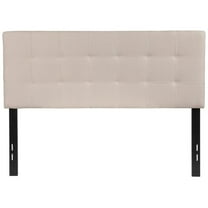 Bowery Hill Contemporary Tufted Full Panel Headboard in Beige