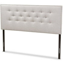 Bowery Hill Contemporary Tufted King Panel Headboard in Grayish Beige