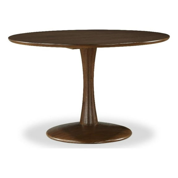 Bowery Hill Contemporary Tulip Shaped 48" Brown Dining Table