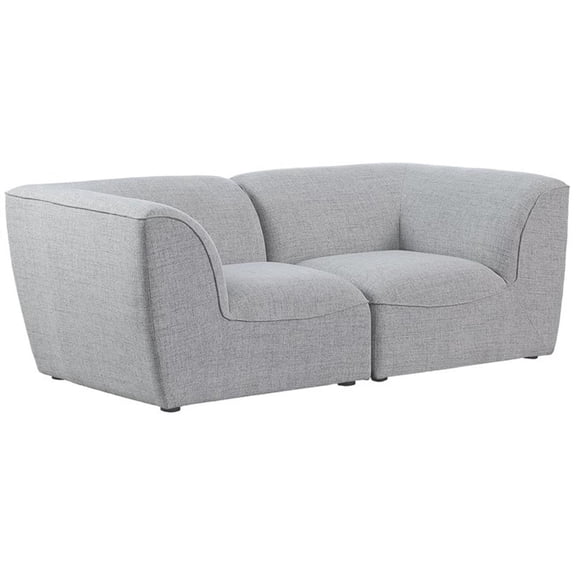 Bowery Hill Contemporary Upholstered Grey Durable Linen Textured Modular Sofa