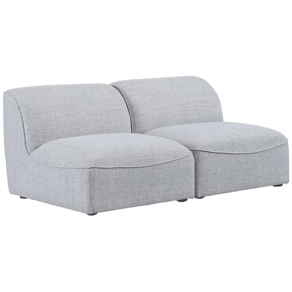 Bowery Hill Contemporary Upholstered Grey Durable Linen Textured Modular Sofa
