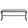 thumbnail image 1 of Bowery Hill Contemporary Upholstered Iron Bench in Oatmeal, 1 of 9