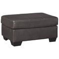 thumbnail image 1 of Bowery Hill Contemporary Upholstered Leather Ottoman in Gray, 1 of 5