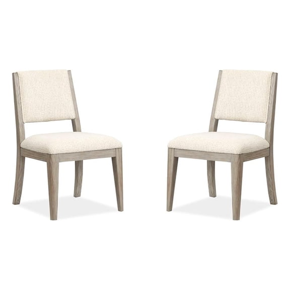 Bowery Hill Contemporary Upholstered Side Chair 2-Pack in Dorian Grey