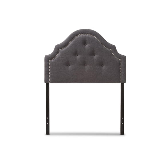 Bowery Hill Contemporary Upholstered Twin Headboard in Dark Gray
