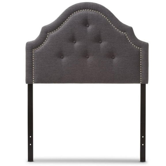 Bowery Hill Contemporary Upholstered Twin Headboard in Dark Gray