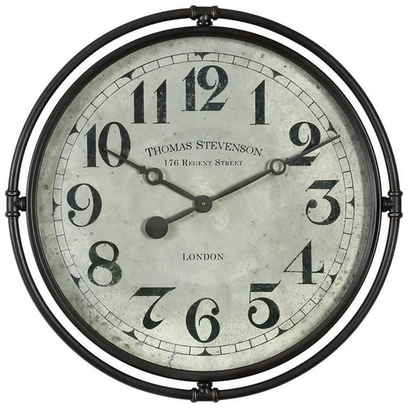 Bowery Hill Contemporary Wall Clock in Smoke Gray and Aged Ivory