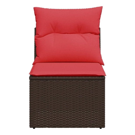 Bowery Hill Contemporary Weather-Resistant Poly Rattan Garden Sofa in Brown