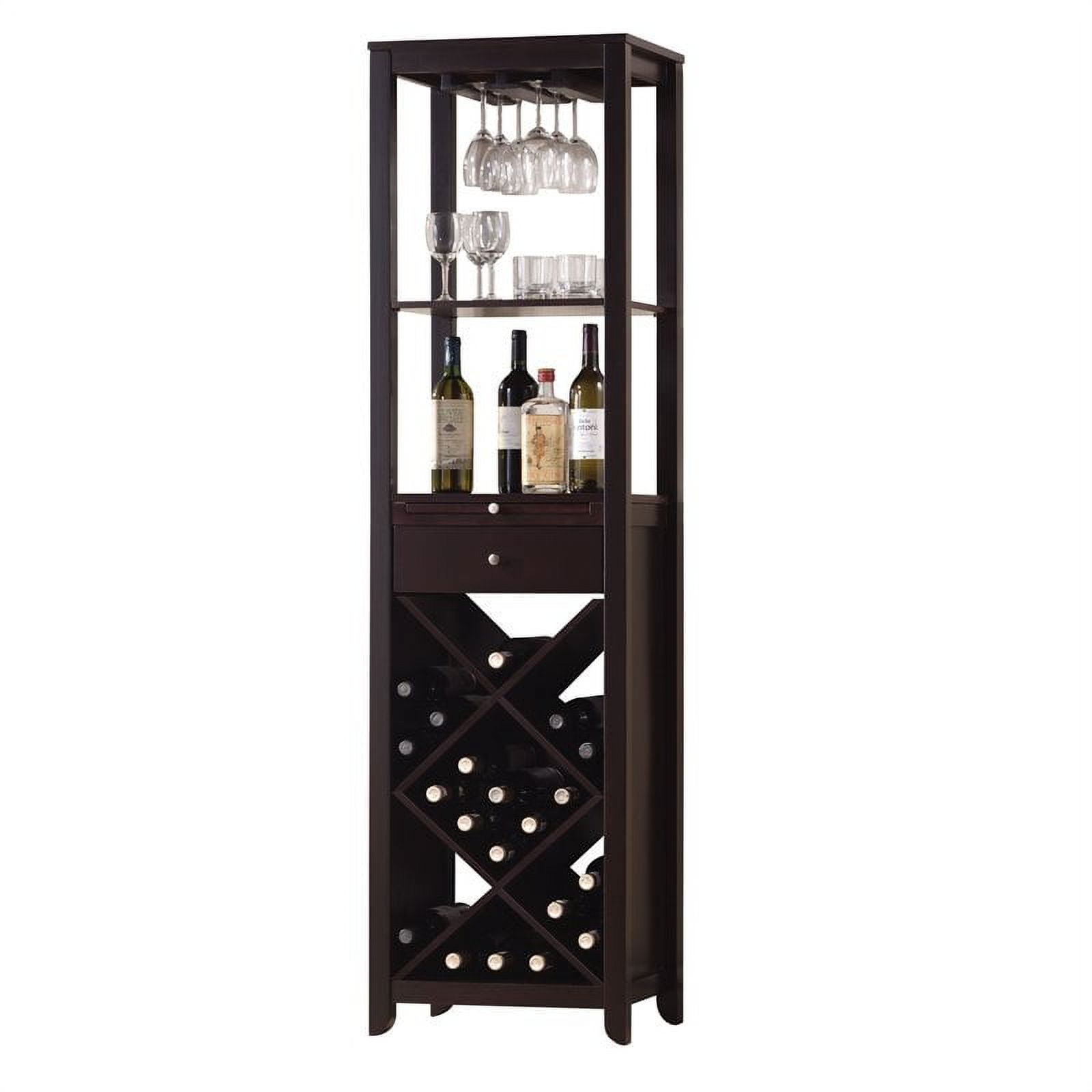The Urban Port 9 Bottle Storage Wine Rack Cabinet with 1 Drawer