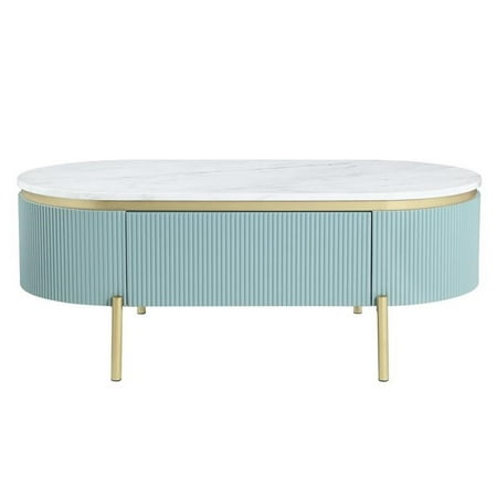 Bowery Hill Contemporary Wood 1-Drawer Coffee Table in Green