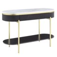 thumbnail image 1 of Bowery Hill Contemporary Wood 1-Drawer Console Table in Walnut, 1 of 10