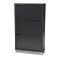 thumbnail image 1 of Bowery Hill Contemporary Wood 3 Pull-out Shelf Shoe Cabinet in Dark Gray, 1 of 10