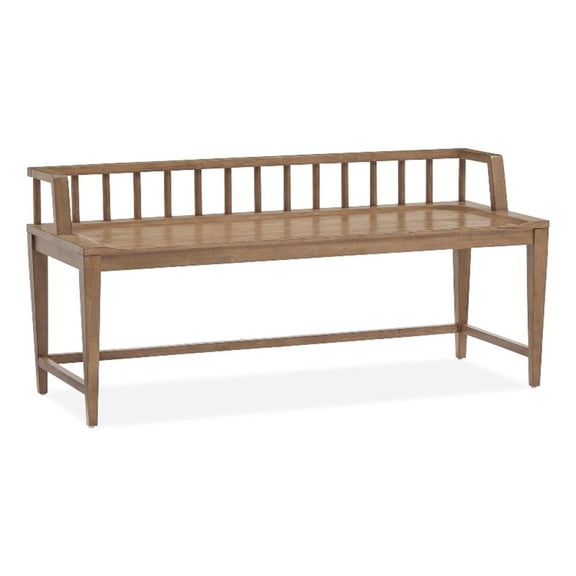 Bowery Hill Contemporary Wood Belgian Wheat Low Back Arm Bench