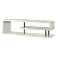 thumbnail image 1 of Bowery Hill Contemporary Wood/Chrome TV Stand for TVs up to 55" in White, 1 of 4