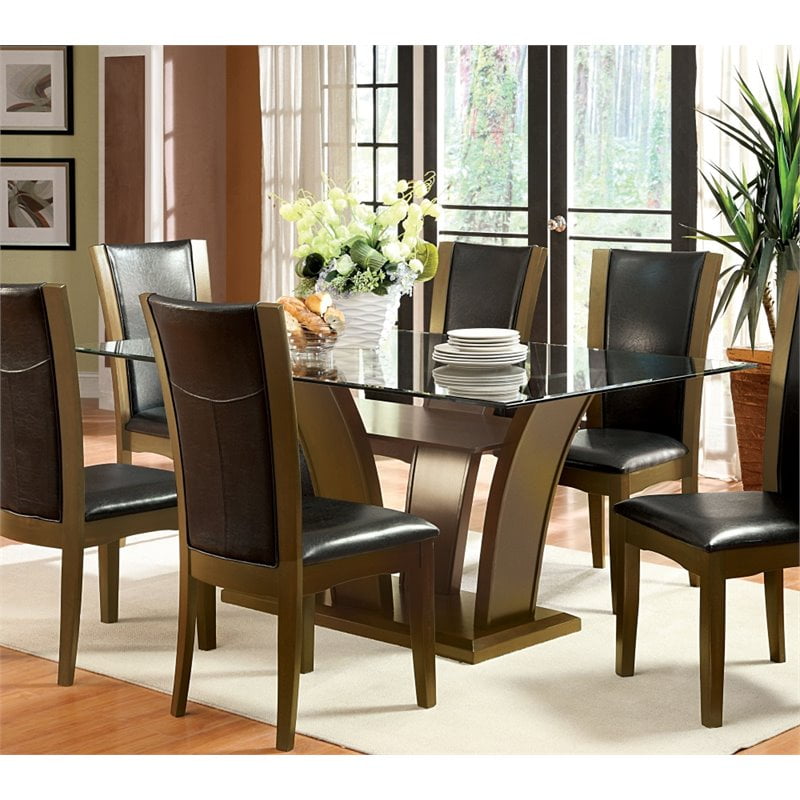 Bowery Hill Contemporary Wood Dining Table in Brown Cherry