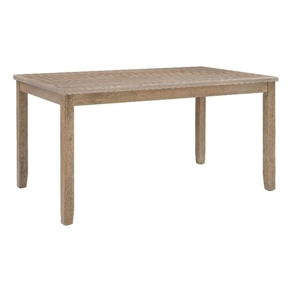 Bowery Hill Contemporary Wood Dining Table in Washed Gray Finish