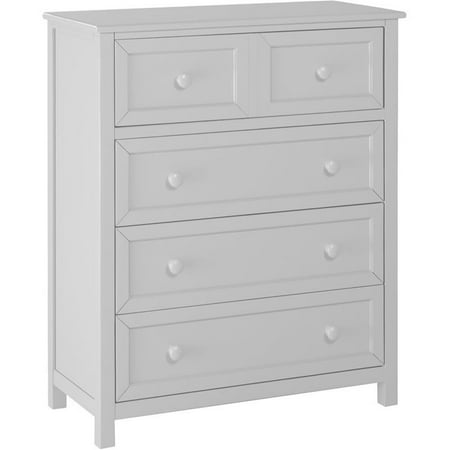 Bowery Hill Contemporary Wood Four Drawer Chest White Finish