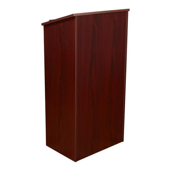 Bowery Hill Contemporary Wood Full Floor Lectern in Mahogany