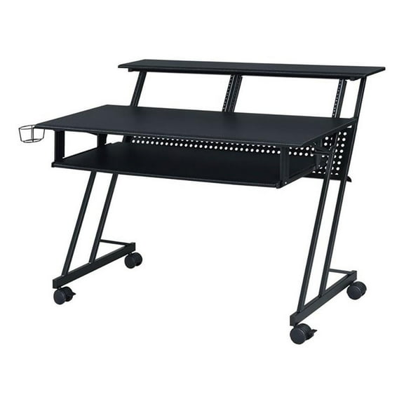 Bowery Hill Contemporary Wood Music Recording Studio Desk in Black
