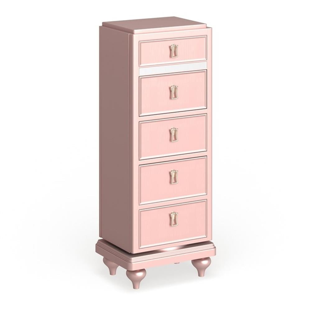 Bowery Hill Glam Bedroom Dresser, Contemporary Wood Swivel Chest with 5  Drawers & Beveled Mirror in Rose Gold - Walmart.com