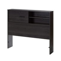 Bowery Hill Contemporary Wood Twin Storage Headboard in Gray Oak