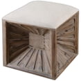 thumbnail image 1 of Bowery Hill Contemporary Wooden Ottoman in Natural, 1 of 3