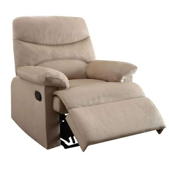 Bowery Hill Contemporary Woven Fabric Recliner in Beige