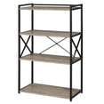 thumbnail image 1 of Bowery Hill Corday Gray Wood and Black Metal Bookcase, 1 of 8