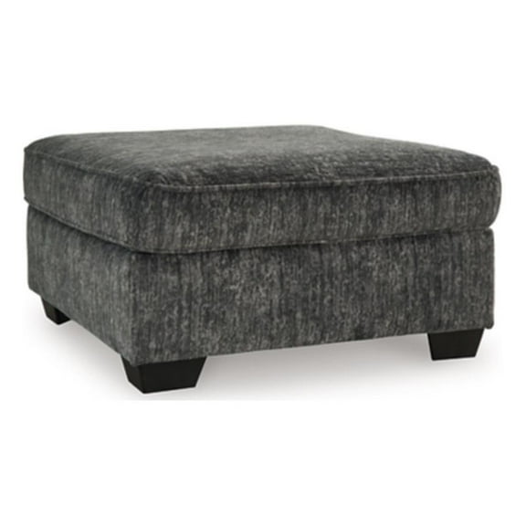 Bowery Hill Corner-blocked Frame Gunmetal Oversized Accent Ottoman