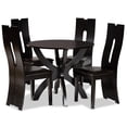 thumbnail image 1 of Bowery Hill Dark Brown Faux Leather Wood 5-Piece Dining Set, 1 of 9
