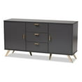 thumbnail image 1 of Bowery Hill Dark Grey and Gold Finished Wood 2-Door Sideboard Buffet, 1 of 10