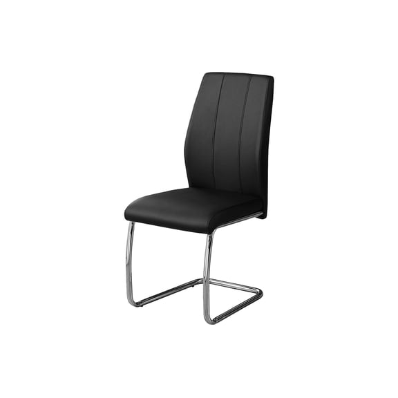 Bowery Hill Dining Chair Set Of 2 Side Kitchen Dining Room Pu Leather Look Black