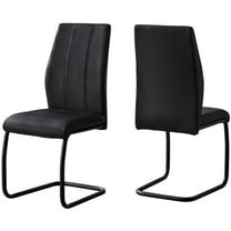 Bowery Hill Dining Chair Set Of 2 Side Upholstered Kitchen Pu Leather Look Black