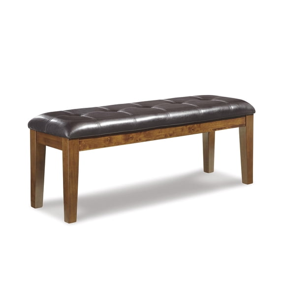 Bowery Hill Faux Leather Medium Brown Dining Bench Rectangular 49.75" W x 15.5" D x 19" H