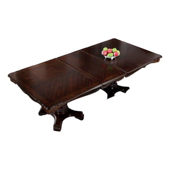 Bowery Hill Dining Table with Extension Leaf 77-95 Inch in Cherry Brown