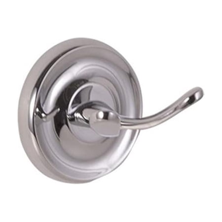 Bowery Hill Elegant Aluminum Double Robe Hook in Polished Chrome