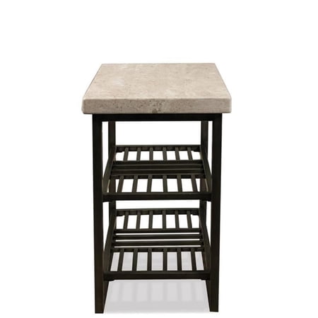 Bowery Hill End Table Coffee Accent Table Rectangle in Stone - Stone