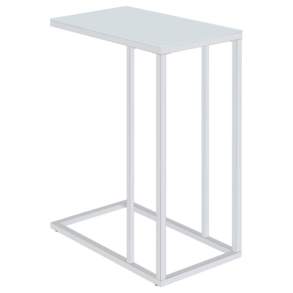 Bowery Hill End Table Coffee Accent Table Round in Steel - White