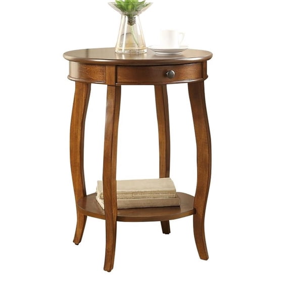 Bowery Hill Wood Cherry End Table Round 18"