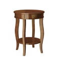 thumbnail image 1 of Bowery Hill Walnut Wood End Table Round With Shelf 24", 1 of 8