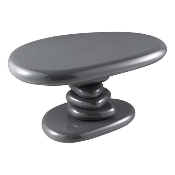 Bowery Hill End Table with Rounded Safety Edges in Gray High Gloss