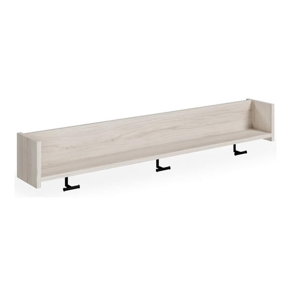 Bowery Hill Engineered Wood Wall Mounted Coat Rack in Natural