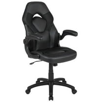 Bowery Hill Ergonomic Faux Leather Racing Gaming Chair in Black
