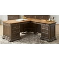 thumbnail image 1 of Bowery Hill Solid Wood Brown L-Desk Rectangular Power Center 68" x 72" Fully Assembled, 1 of 12