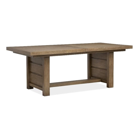Bowery Hill Extendable Trestle Dining Table 80"-104" in Sierra Brown