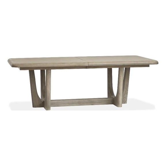 Bowery Hill Extendable Trestle Dining Table 90" to 114" in Dorian Grey